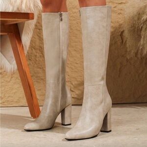 Elegant Cream Knee-High Boots